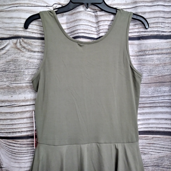 Olive Green Sleeveless Bodycon Dress Ruffl… - Picture 6 of 10